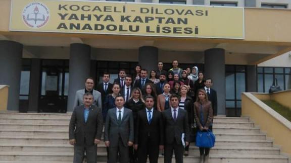 Dilovası Kaymakamı Hulusi Şahin ve İlçe Milli Eğitim Müdürü Murat Balay Yahyakaptan Anadolu Lisesini ziyaret etti.